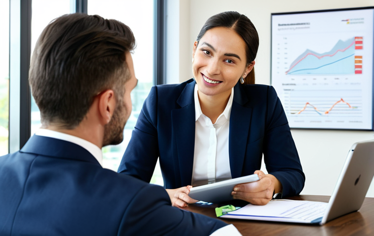 Modern Insurance Broker Consulting with a Client**

"A professional and friendly insurance broker in a modern, well-lit office, wearing a business suit, fully clothed, sitting across from a client, discussing financial plans with a tablet displaying charts and graphs, safe for work, appropriate content, family-friendly, perfect anatomy, natural pose, high quality, professional setting, modest attire, realistic style."

**