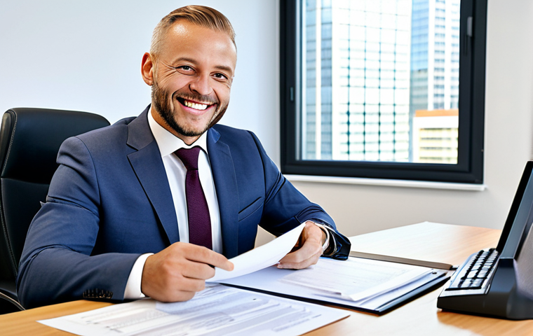 보험중개사 경력 관리의 중요성 - **

"A successful Versicherungsfachmann (insurance broker) in a modern, bright office in Frankfurt, ...