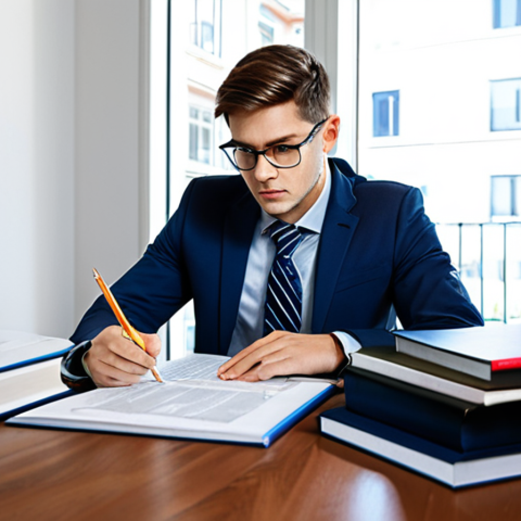보험중개사 자격증을 위한 합격 플래너 - Focused Study Session**

"A young professional, fully clothed in business casual attire, studying in...